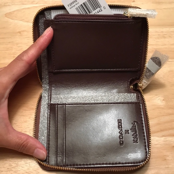 COACH KEITH HARING PINK DOG ZIP AROUND WALLET - Picture 6 of 7